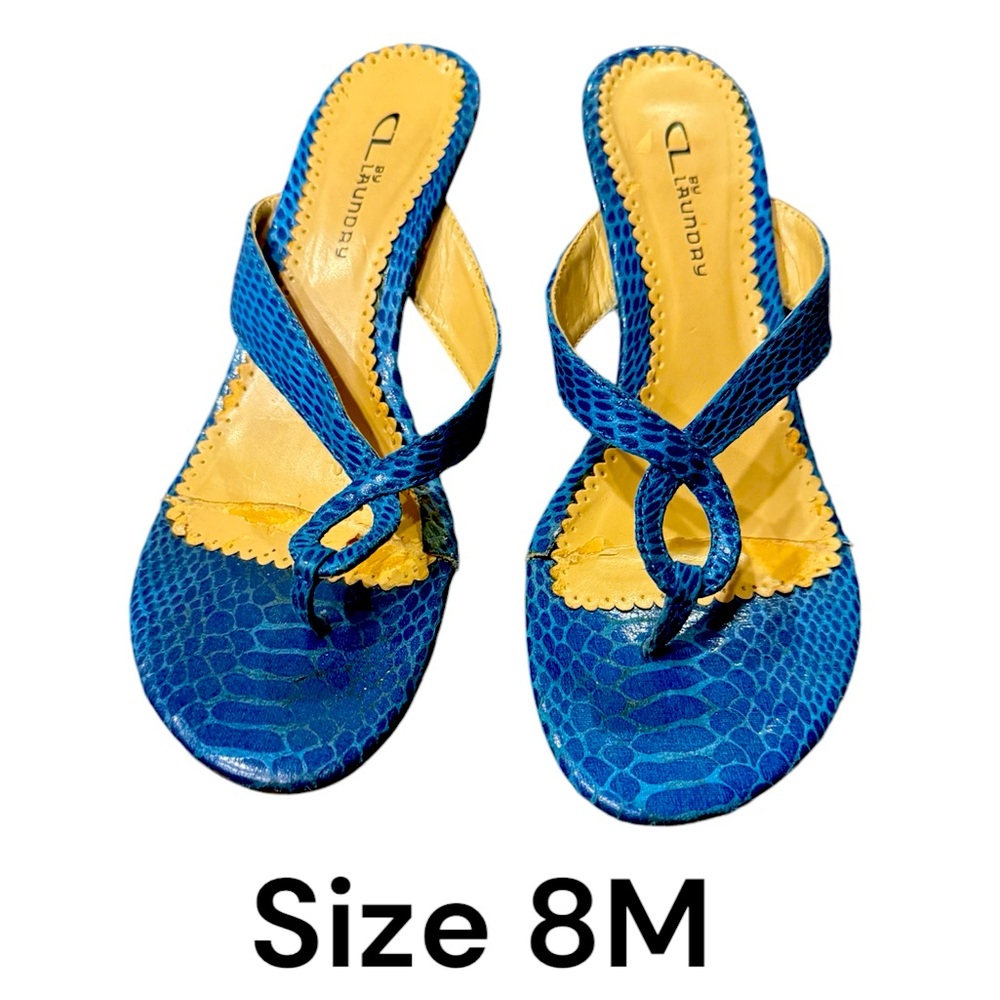 CL LAUNDRY TURQUOISE SANDALS, Size 8M, see pictures for some wear